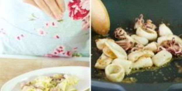 салат из кальмаров и огурцов