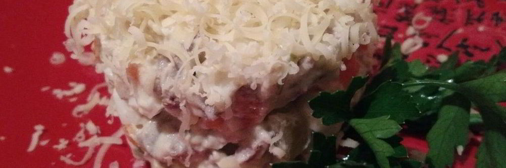 Салат из печени с сыром