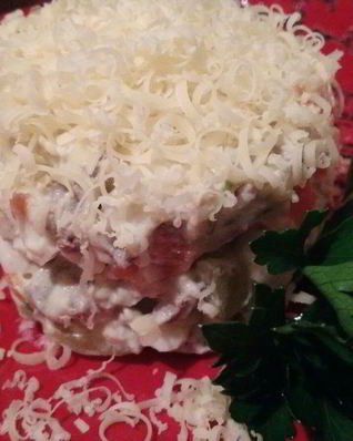 Салат из печени с сыром