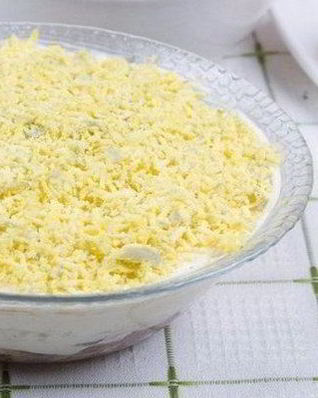 Мимоза без моркови и картошки