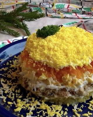 Мимоза с картошкой