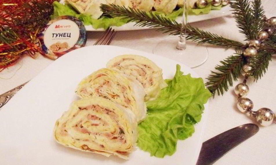 Рецепт мимозы в лаваше