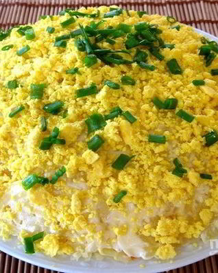 Рыбный салат Мимоза