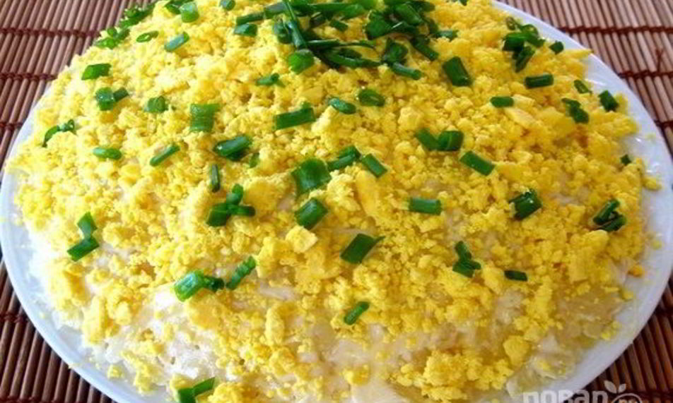 Рецепт рыбного салата мимоза