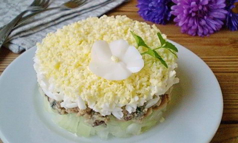 Рецепт салата мимоза без картофеля