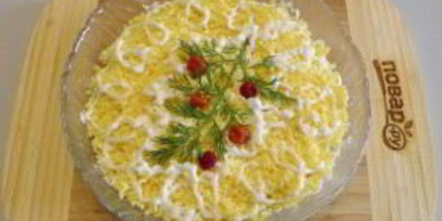 салат мимоза новогодний