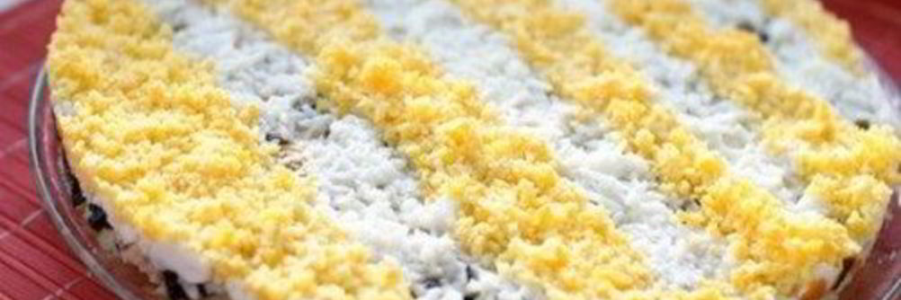 Салат Мимоза с форелью