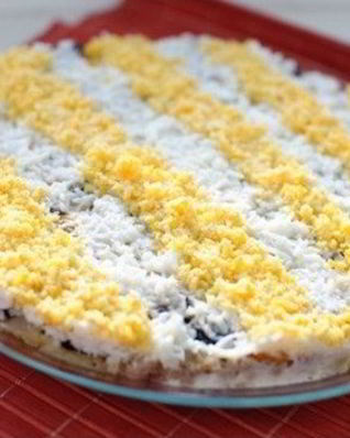 Салат Мимоза с форелью