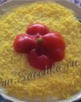 Салат Мимоза с консервами