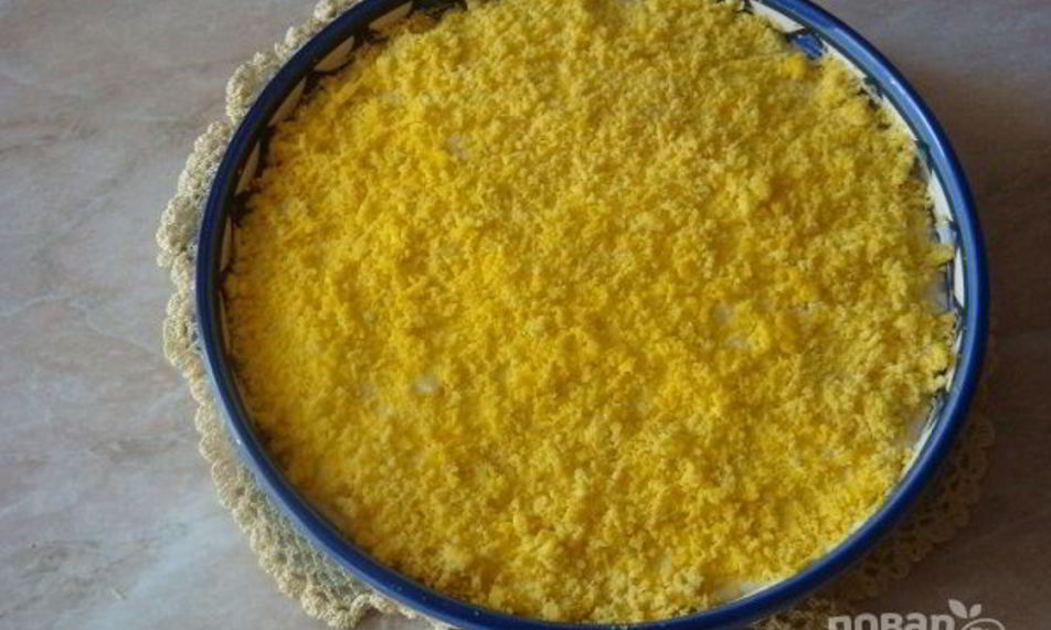 Рецепт салата мимоза с мясом криля