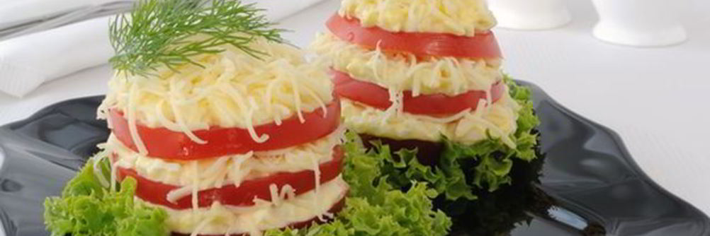 Салат Мимоза с помидорами