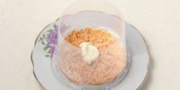 салат мимоза с рисом и сыром