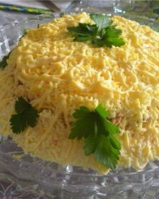 Салат Мимоза с рисом