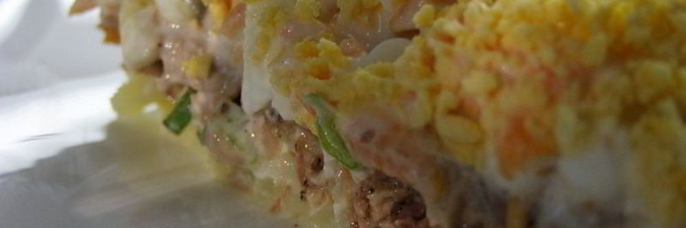 Салат Мимоза с сайрой