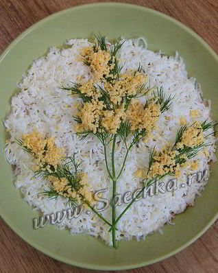 Салат Мимоза с сыром