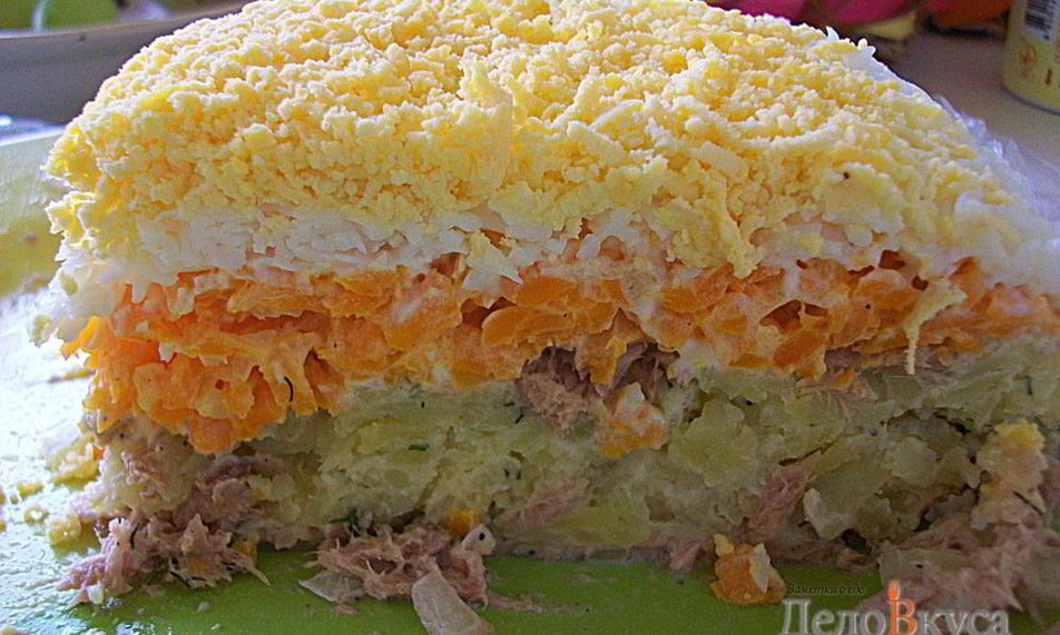 Рецепт салата мимоза с тунцом