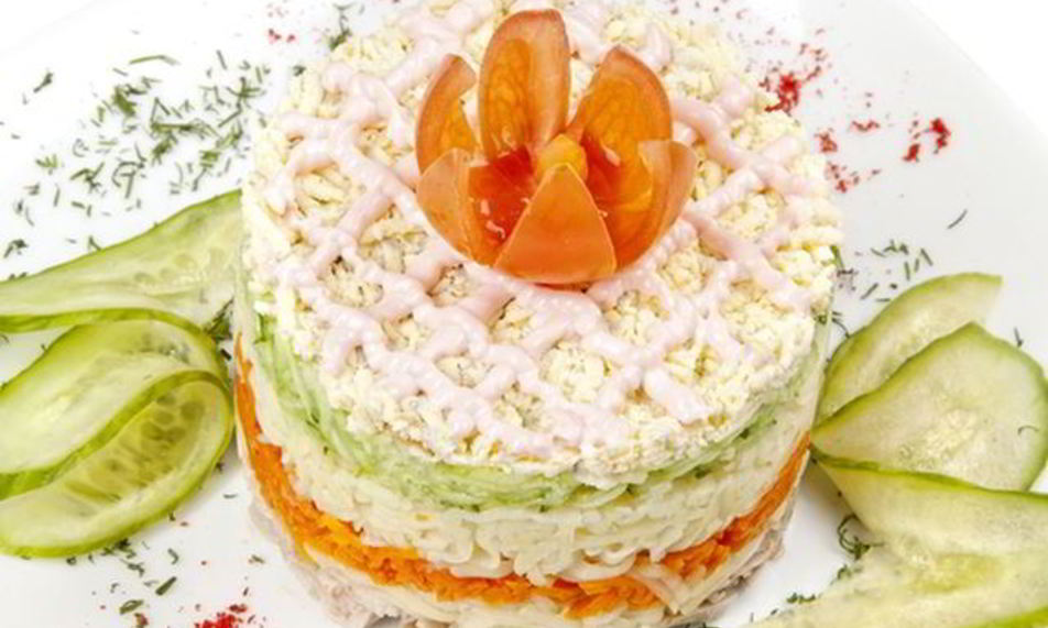 Рецепт салата мимоза со свежим огурцом