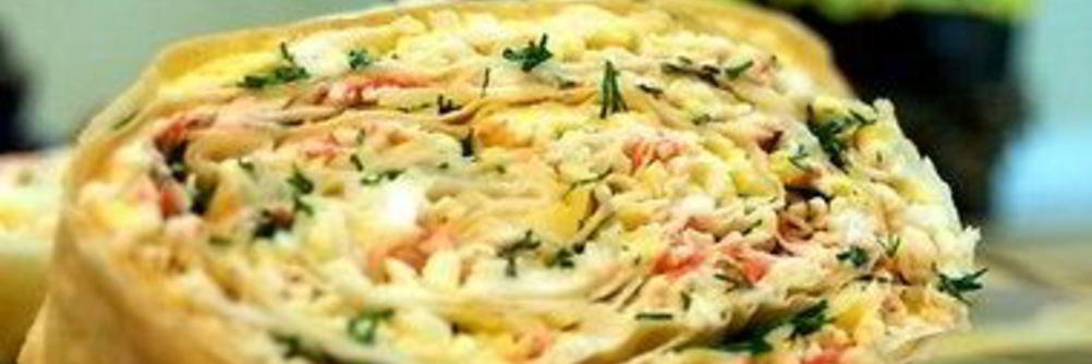 Салат Мимоза в лаваше