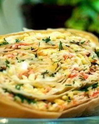 Салат Мимоза в лаваше