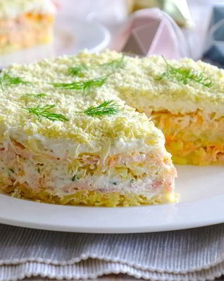 Салат рыбный Мимоза