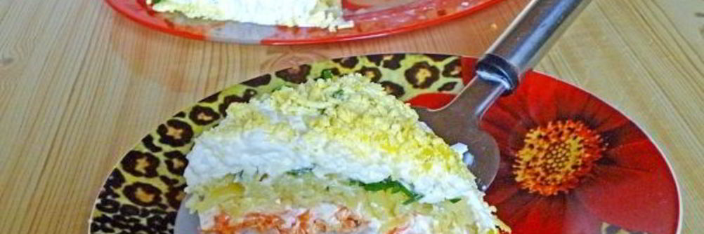 Слоеный салат Мимоза