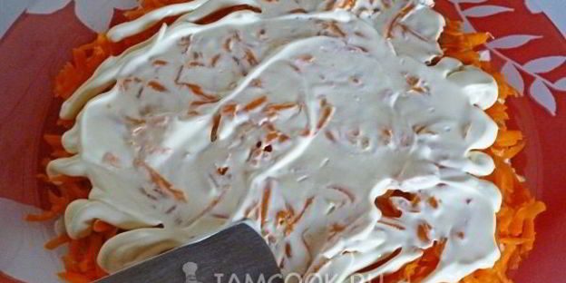 слоеный салат мимоза