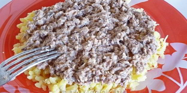 слоеный салат мимоза