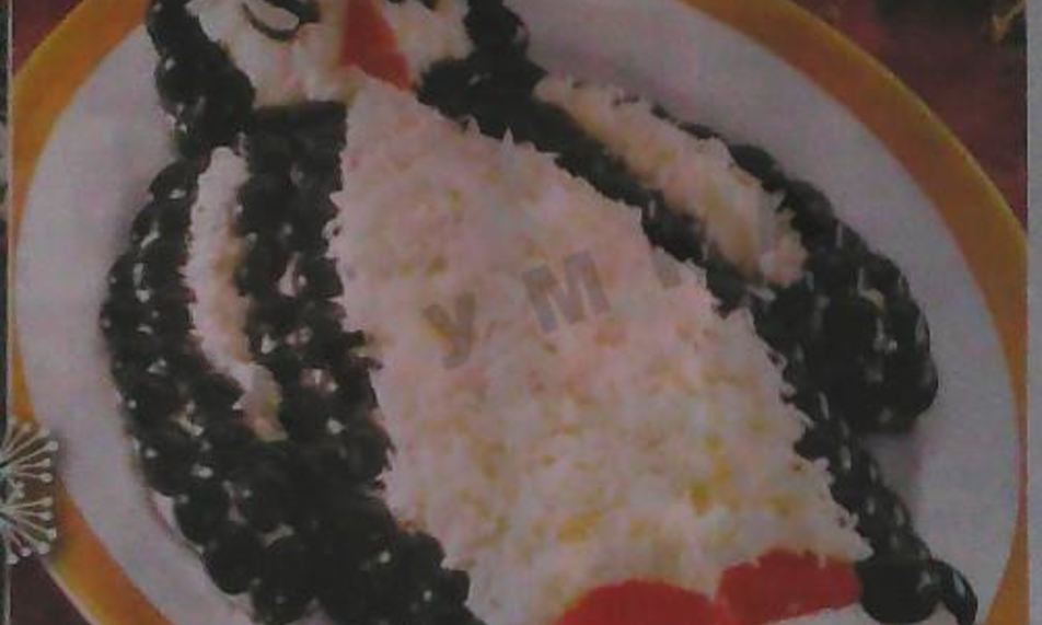 Рецепт салата пингвин с рыбой