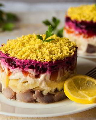 Диетическая селедка под шубой