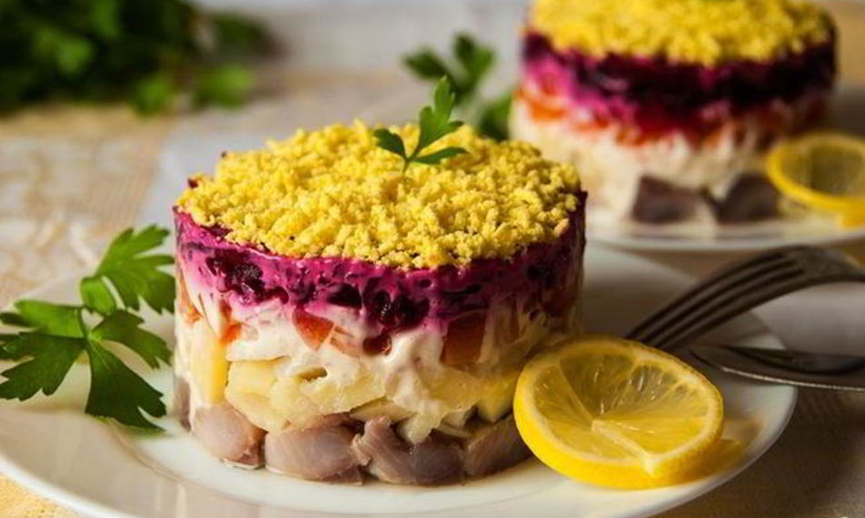 Рецепт диетической селедки под шубой