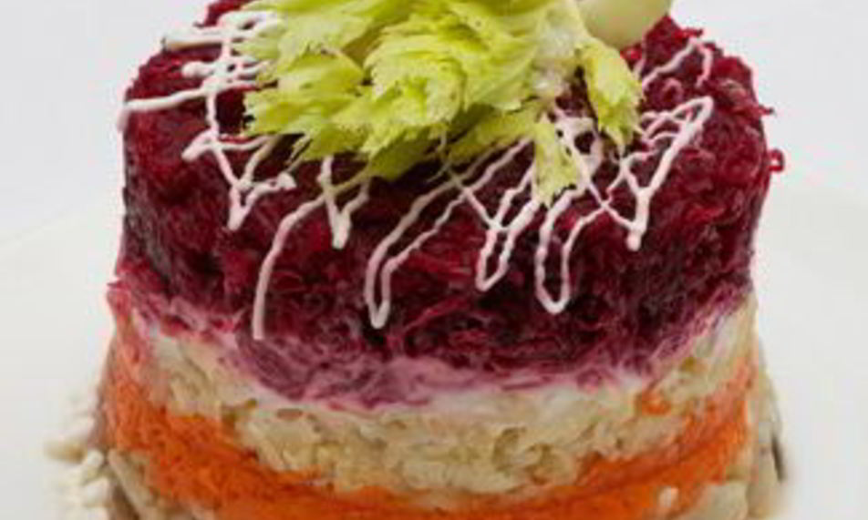 Рецепт красивой селедки под шубой