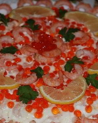 Креветки под шубой