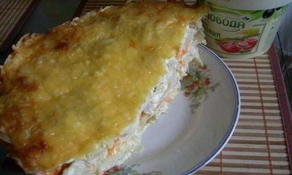 Рецепт куриного филе под шубой из овощей