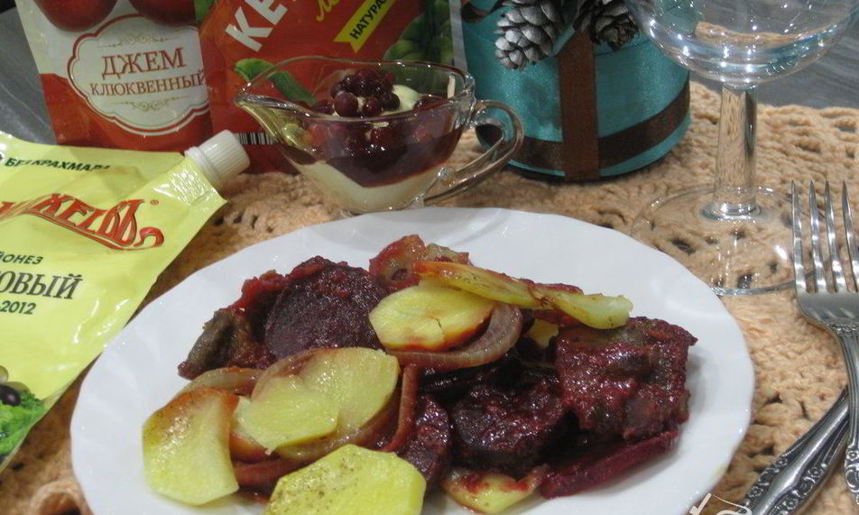 Рецепт мяса под шубой зимняя клюква