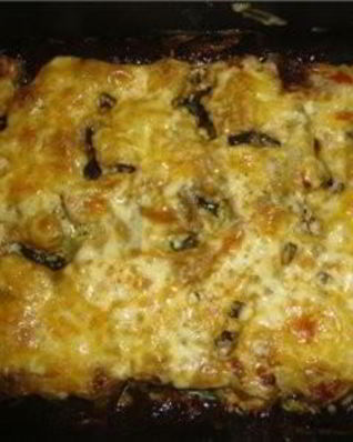 Мясо с сыром и майонезом под шубой