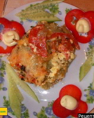 Мясо свинина с картошкой под шубой