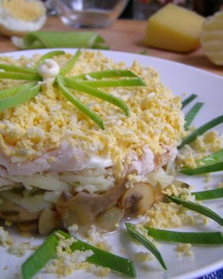 Салат грибы под шубой