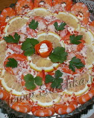 Салат Креветки под шубой