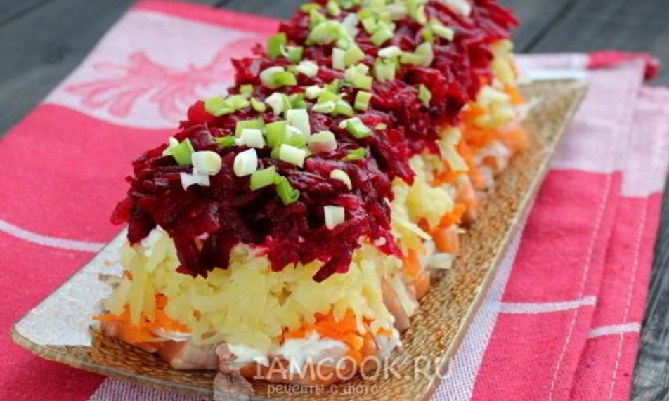 Рецепт салата семга под шубой