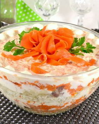 Сельдь под шубой без свеклы