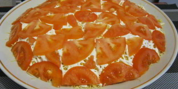 сельдь под шубой из помидор