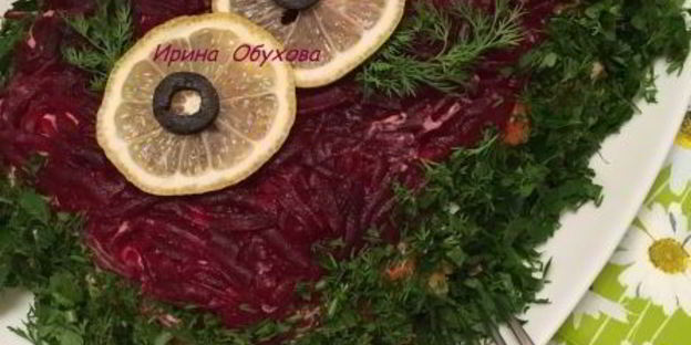 селедка под шубой с хлебом