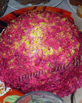 Селедка под шубой с яйцом