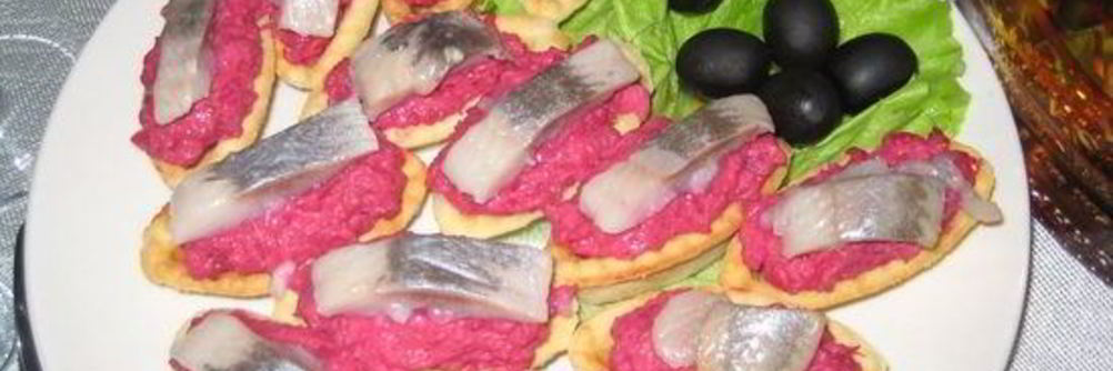 Селедка под шубой в тарталетках