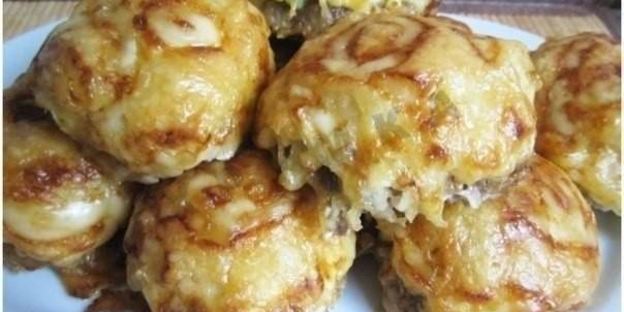 шарики из фарша под шубой в духовке
