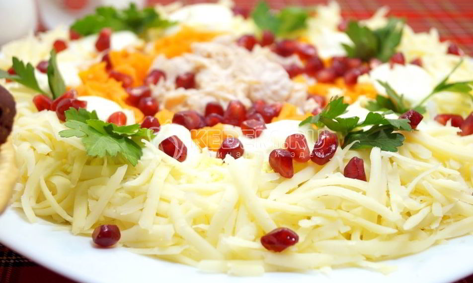 Рецепт салата с курицей алматинский