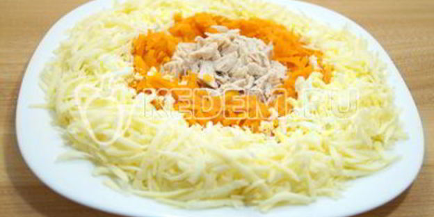 салат с курицей алматинский