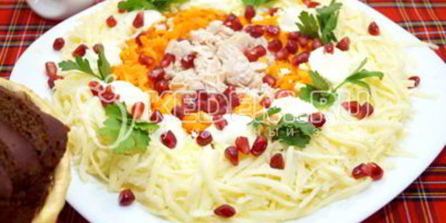 салат с курицей алматинский