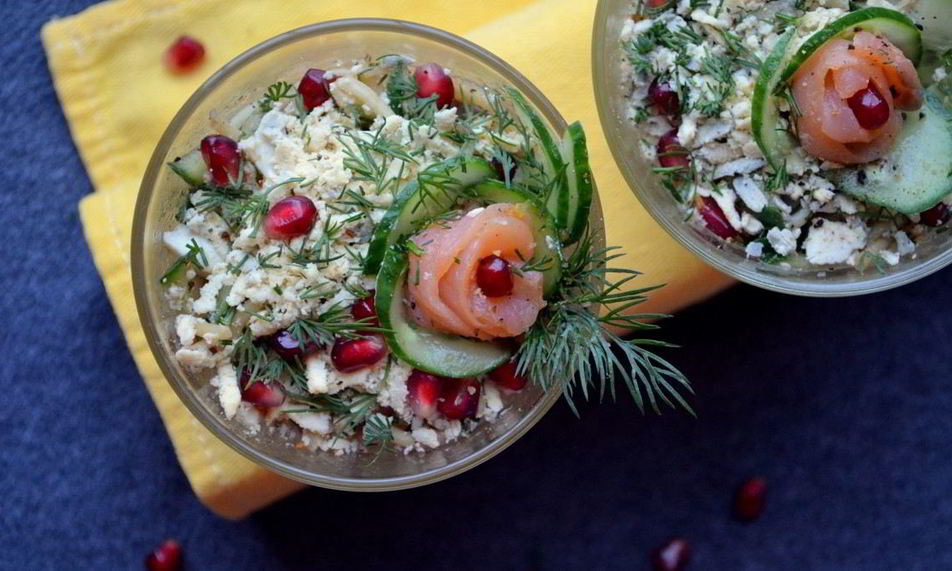 Рецепт салата с лососем