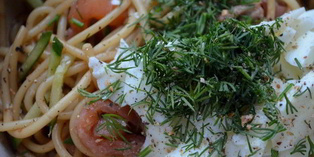 салат с лососем